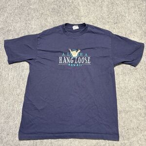 Vtg 1990s Hawaii Shaka Hand Graphic Tee XL Tee Jays Made In USA Single Stitch